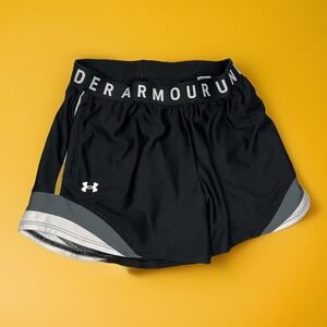 Under Armour Shorts Running Athletic Fitness HeatGear Black UA‎ Women Sz Small